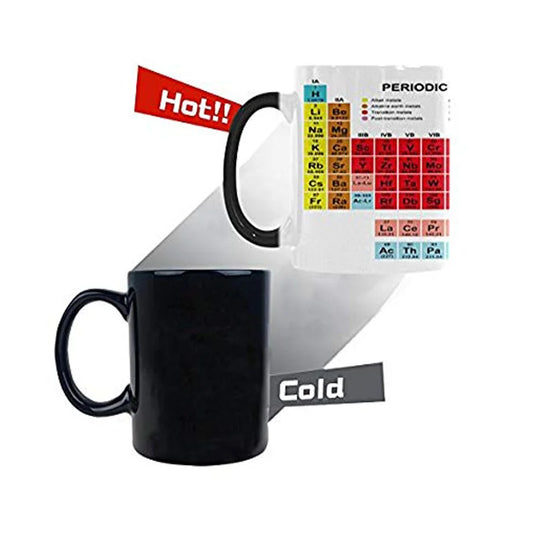 Chemical Element Periodic Table Morphing Mug Heat Sensitive Color Changing Coffee Mug Cup Unique Funny Birthday Christmas Gifts