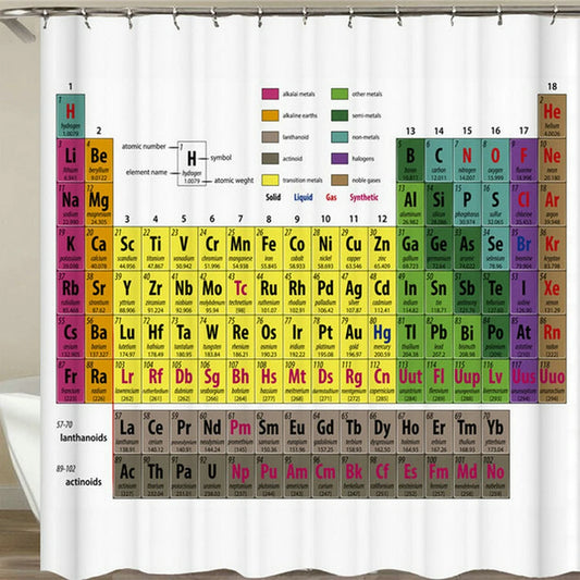 Bathroom Shower Curtain 3d Print Periodic Table of Elements Bath Curtain Waterproof Cloth Home With Hooks 180*180 Bath Curtain