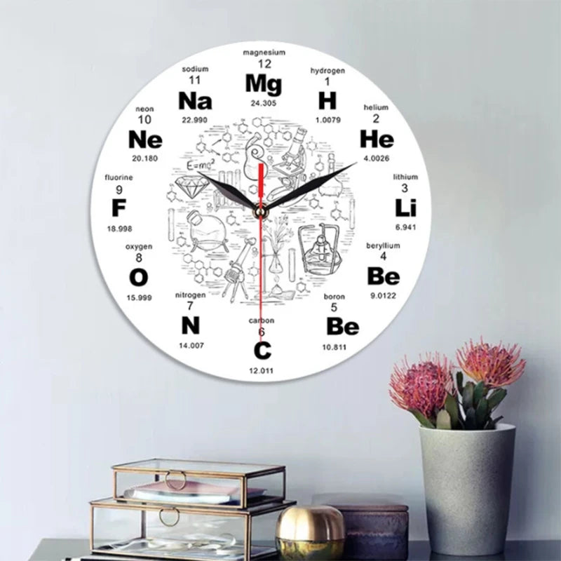 Periodic Table Of Elements Wall Art Chemical Symbols Wall Clock Educational Elemental Display Classroom Clock Teacher's Gift