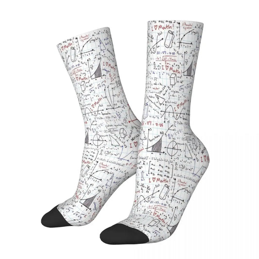 Maths Homework Socks Male Mens Women Spring Stockings Printed