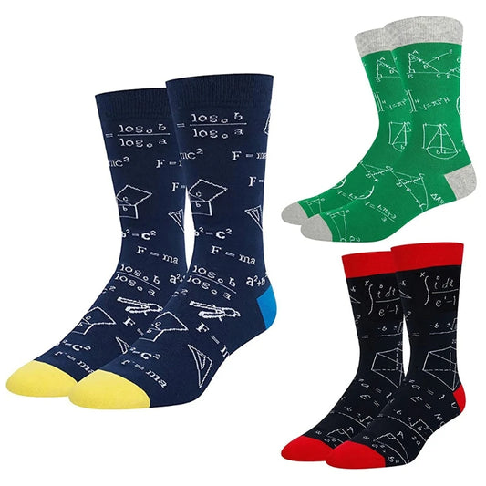 Mathematical Formula Print Socks Geometry Abstract Math Funny Tube Hosiery