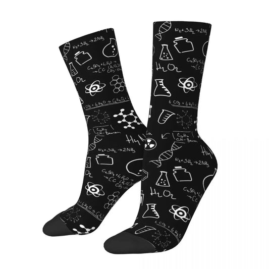 Science Chemistry Pattern Stockings molecule Design Casual Socks Spring Anti Bacterial Socks Couple Cycling High Quality Socks