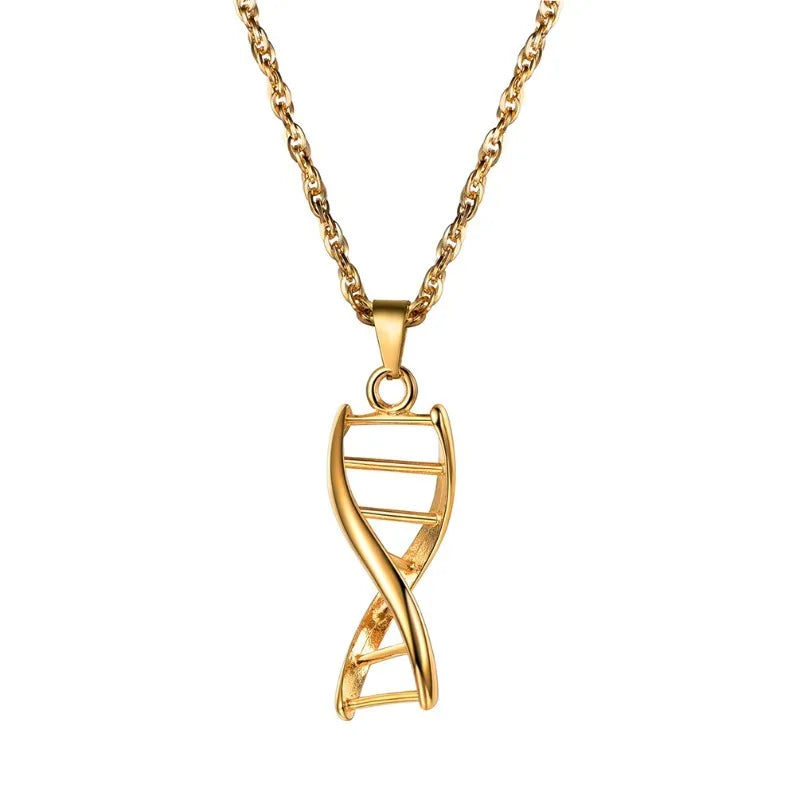 Stainless steel DNA Dainty Pendant Necklaces for Women Men Chemical Molecules Choker Science Jewelry Teacher Gifts meaningful ac