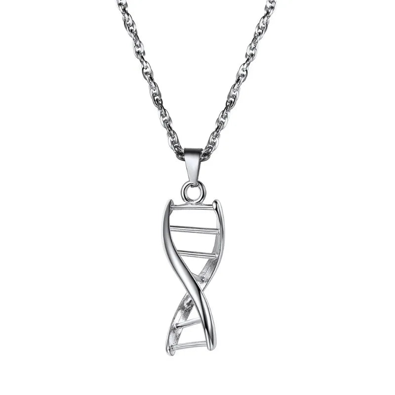 Stainless steel DNA Dainty Pendant Necklaces for Women Men Chemical Molecules Choker Science Jewelry Teacher Gifts meaningful ac