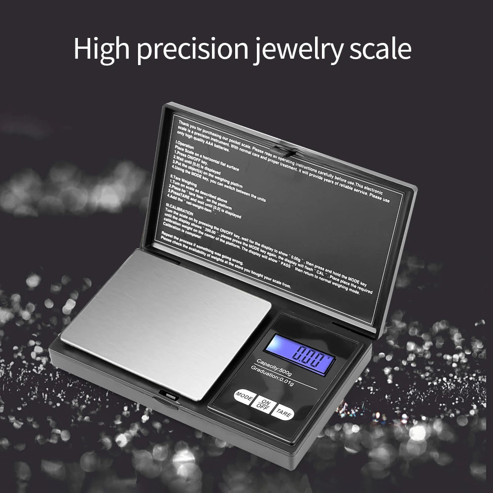 Mini Jewelry Scale 0.01g Electronic Stainless Steel Digital Pocket Scale Gold Gram Balance