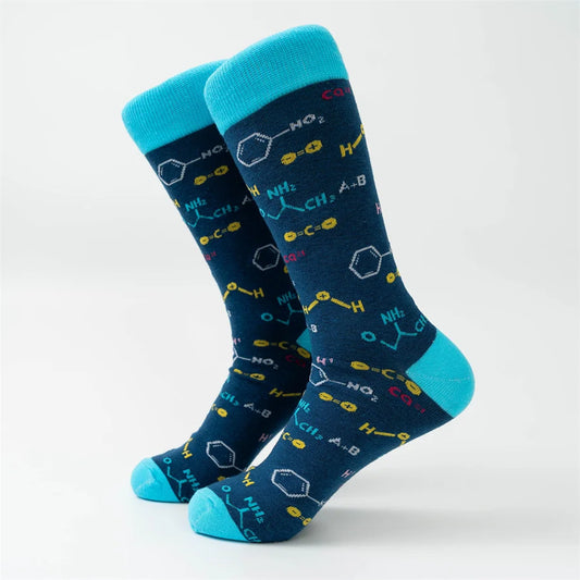 Double set of autumn and winter new chemical element equation pattern socks