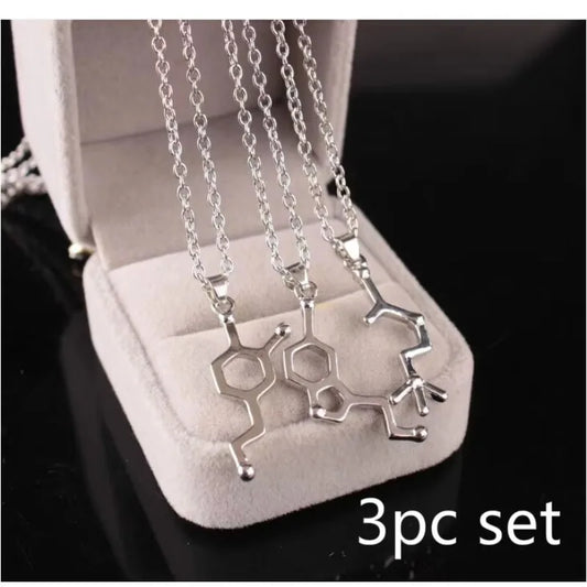 Dopamine Molecule Necklaces Chemical Formula Necklace